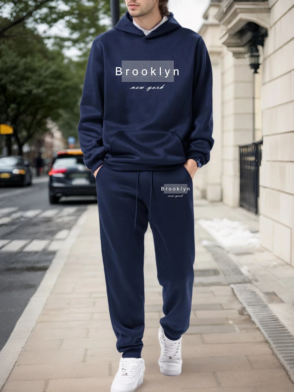 Mens Tracksuit Daily Casual Sweatshirts Sweatpants Outdoors Gym Sports Jogging Man Clothing Fashion Single Piece Hoodies Pants
