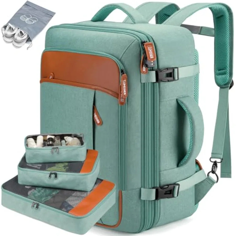 Laptop Travel Backpack with 4 Packing Cubes, 40L Carry on Luggage for MenandWomen, Flight Approved Carry on Bag, Water-Resistan