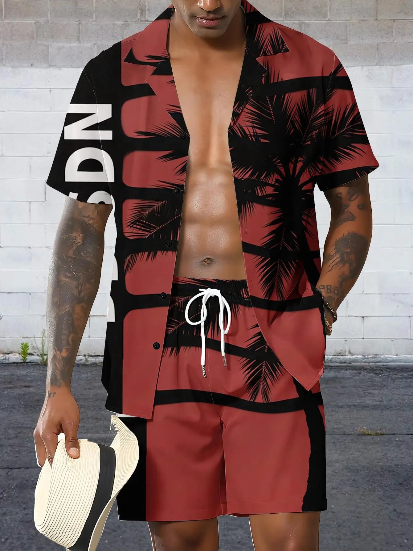 Men's Shirt Sets 2026 Spring/Summer men's sports suit drip clothing sweat suit 3D Printed Graphic jogging set men's chandals