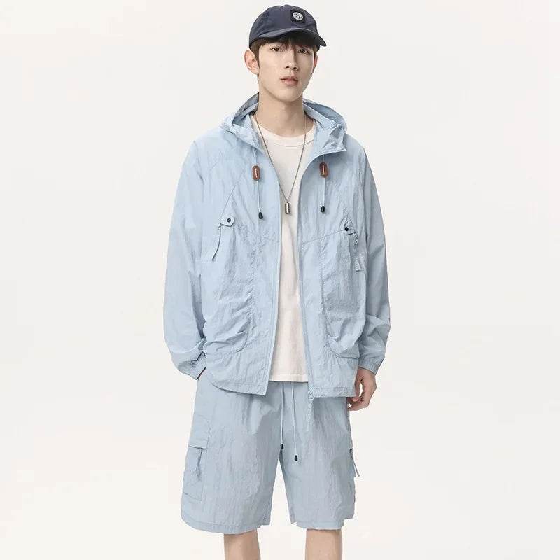 Men's Ice Silk Sun Protection Jacket Set