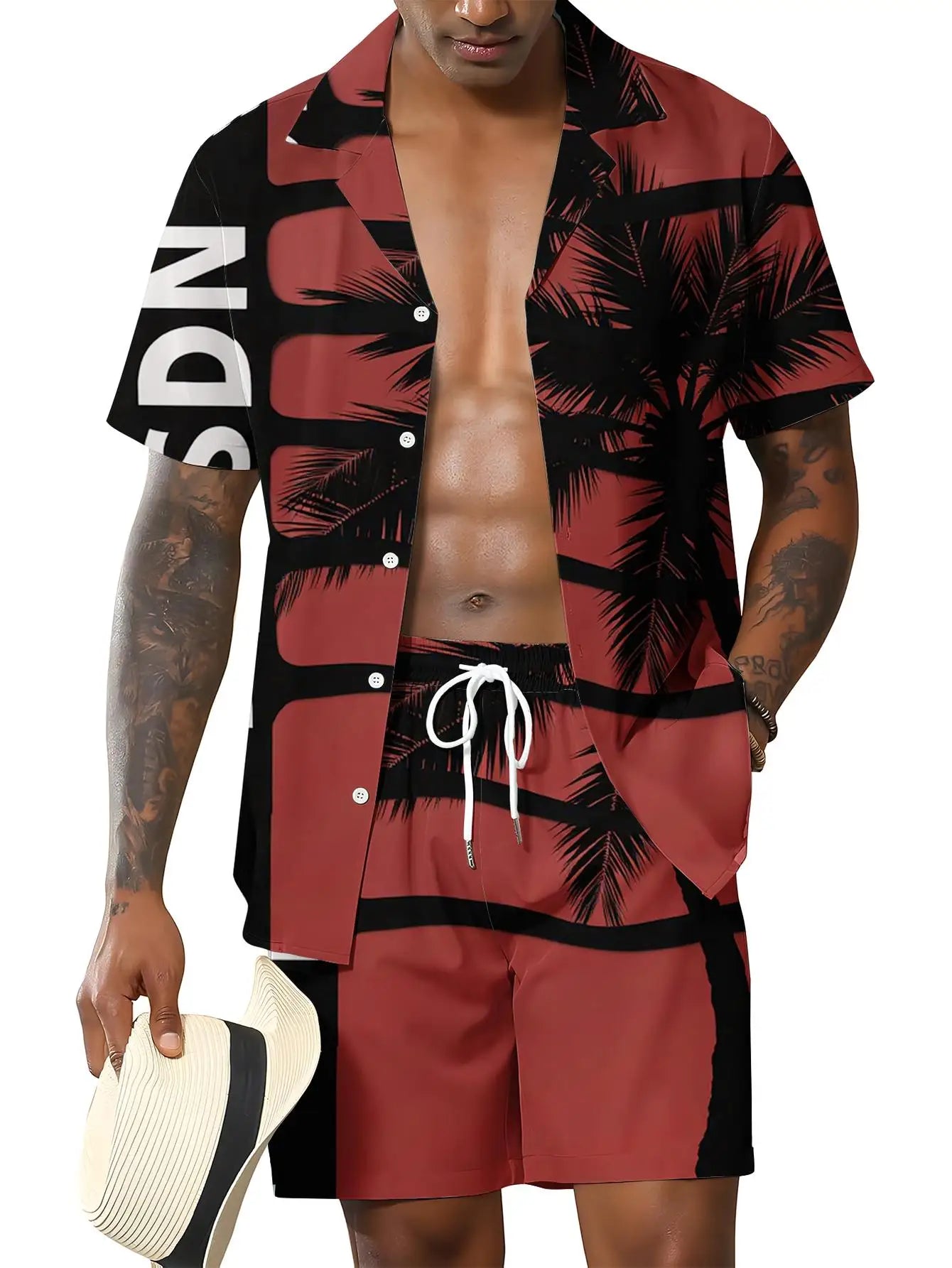 Men's Shirt Sets 2026 Spring/Summer men's sports suit drip clothing sweat suit 3D Printed Graphic jogging set men's chandals