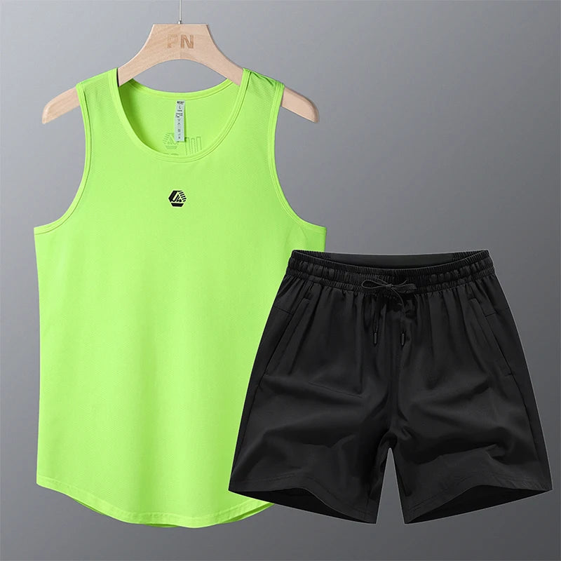 Summer Men's Gym Tank Top Fitness Training Clothing Quick-drying Loose Bodybuilding Sleeveless Shirt Men Fashion Basketball Vest