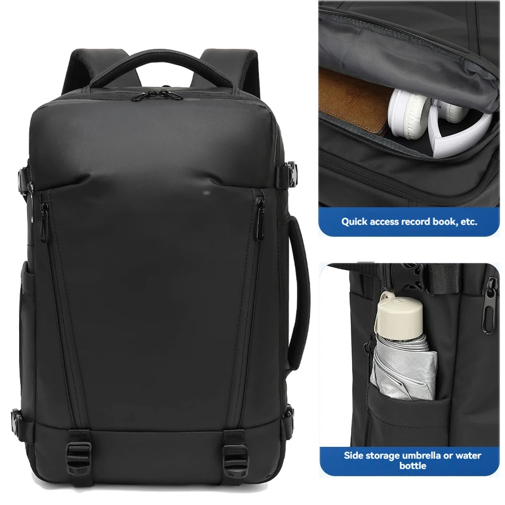 Vacuum leisure backpack for men and women, large capacity waterproof computer bag, backpack, multifunctional luggage, business t
