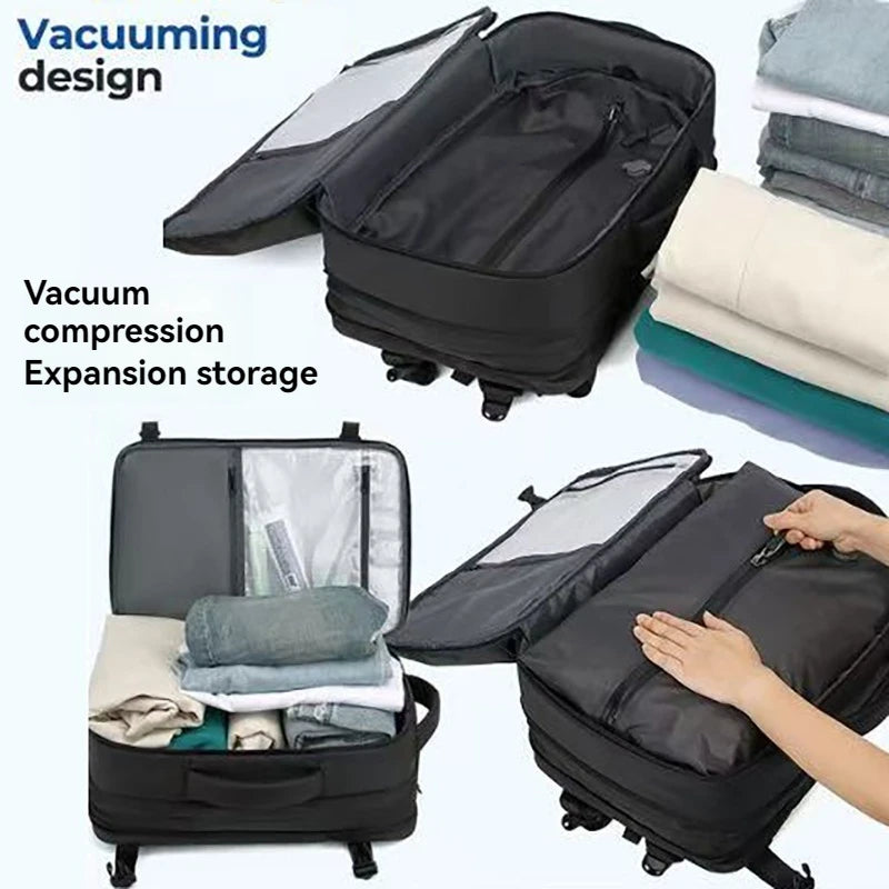 Vacuum leisure backpack for men and women, large capacity waterproof computer bag, backpack, multifunctional luggage, business t