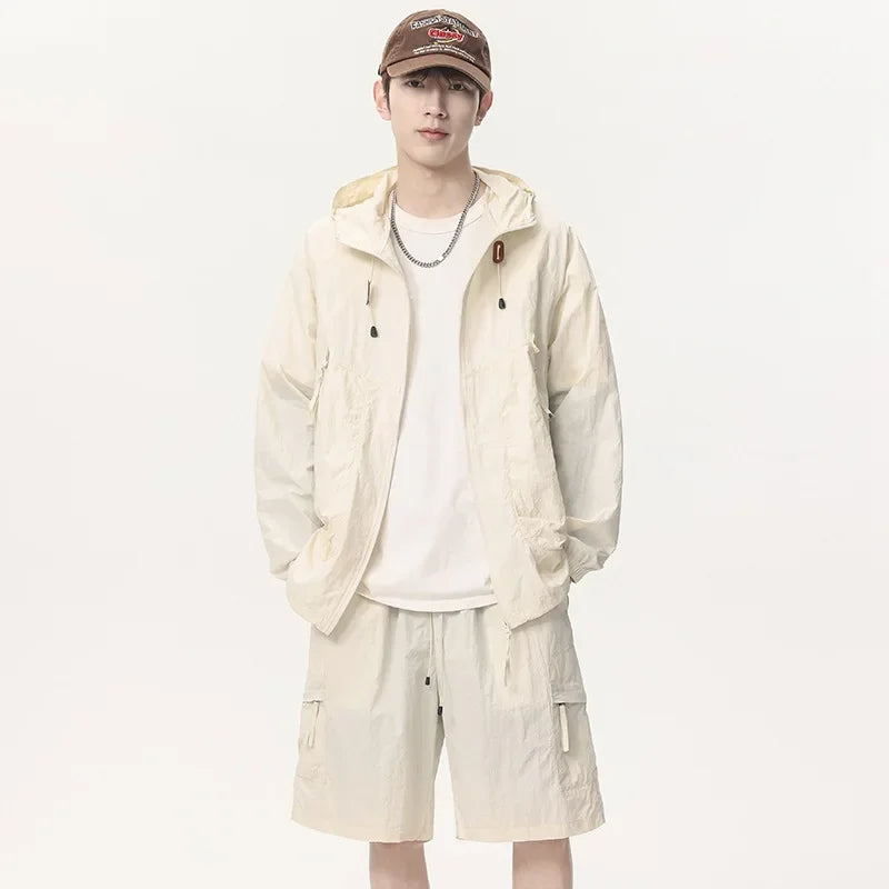 Men's Ice Silk Sun Protection Jacket Set