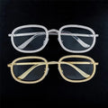Trendy Bling 5A Zircon Sun Glasses Women Men INS 2022 Jewelry Brass Plated White Gold Iced Out Sunglasses Ordinary Lenses Gift