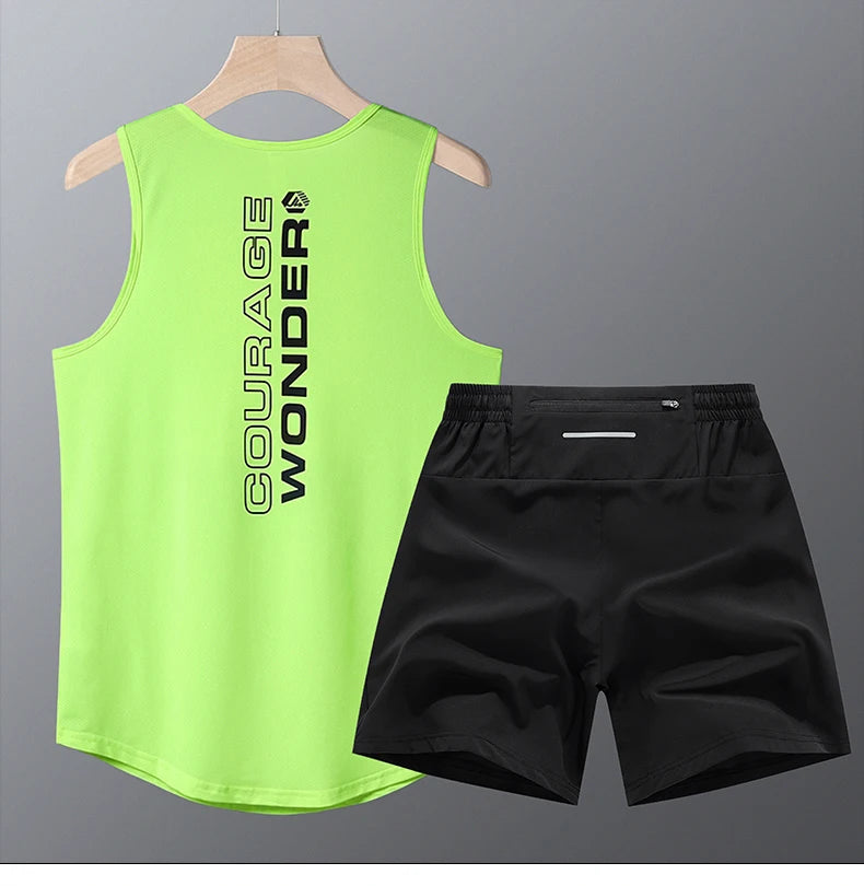 Summer Men's Gym Tank Top Fitness Training Clothing Quick-drying Loose Bodybuilding Sleeveless Shirt Men Fashion Basketball Vest