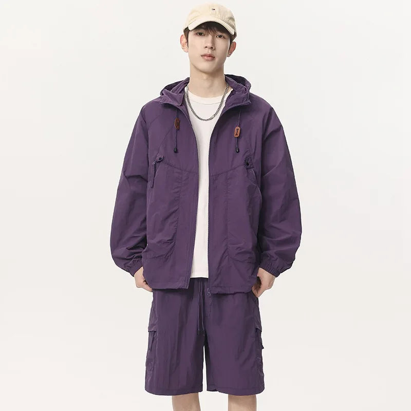 Men's Ice Silk Sun Protection Jacket Set