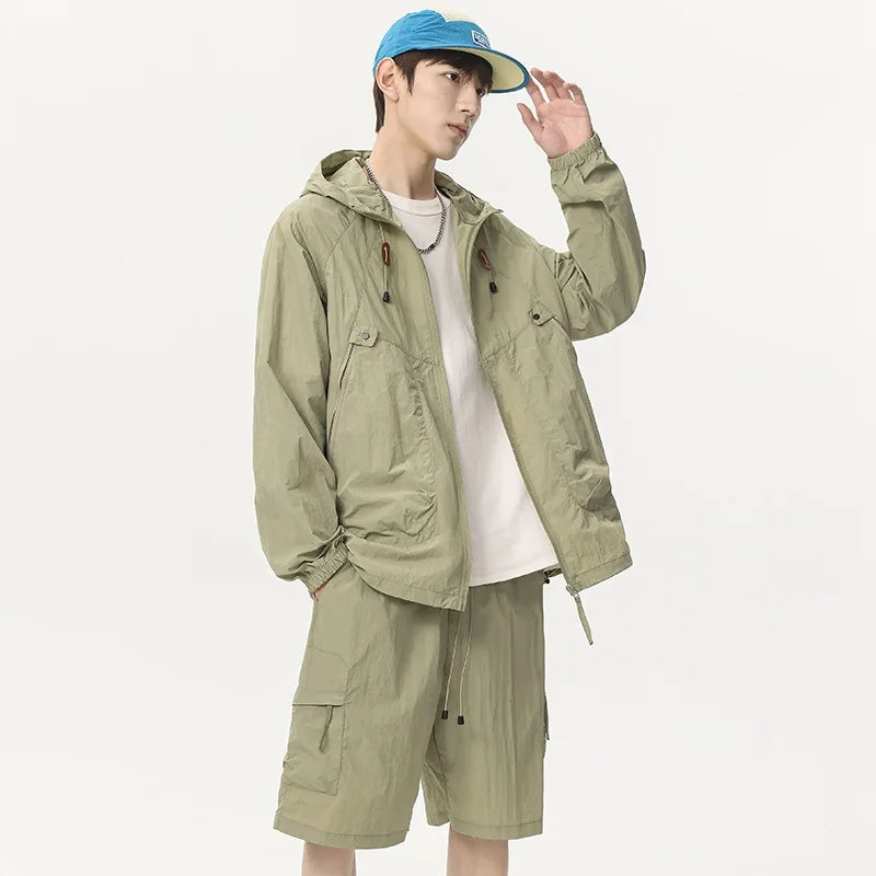 Men's Ice Silk Sun Protection Jacket Set