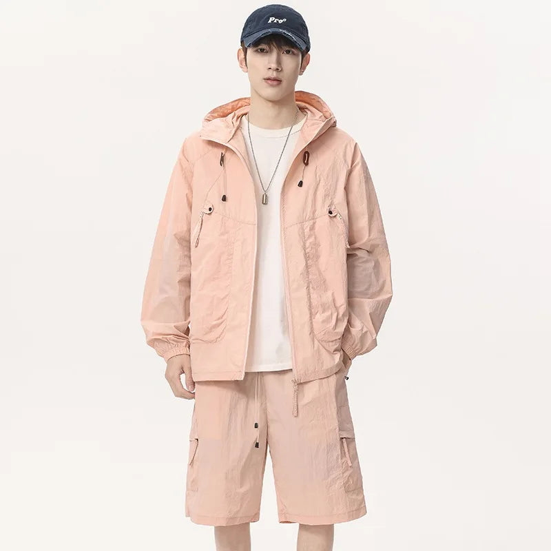 Men's Ice Silk Sun Protection Jacket Set