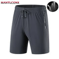 Summer Men's Shorts Cool Sportswear Running Sport Shorts Casual Bottoms Gym Fitness Training Jogging Short Pants Men Black Gray